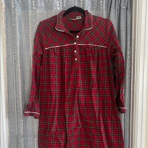 Vintage L. L. Bean Red and Green Plaid Nightgown